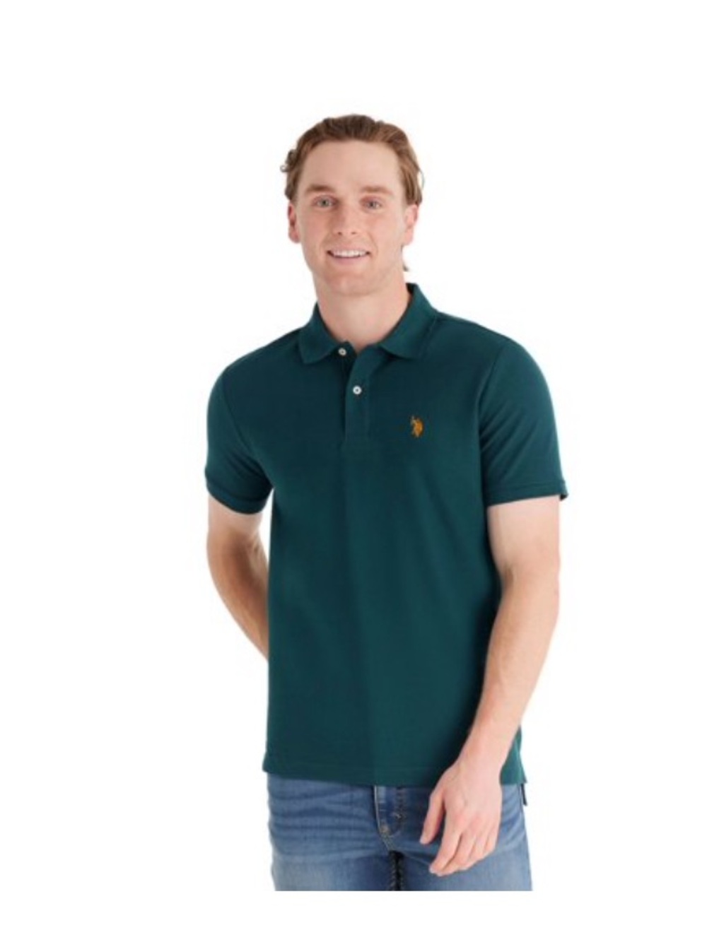 U.S. Polo Assn. Dark Teal Short-Sleeve Polo with Embroidered Logo